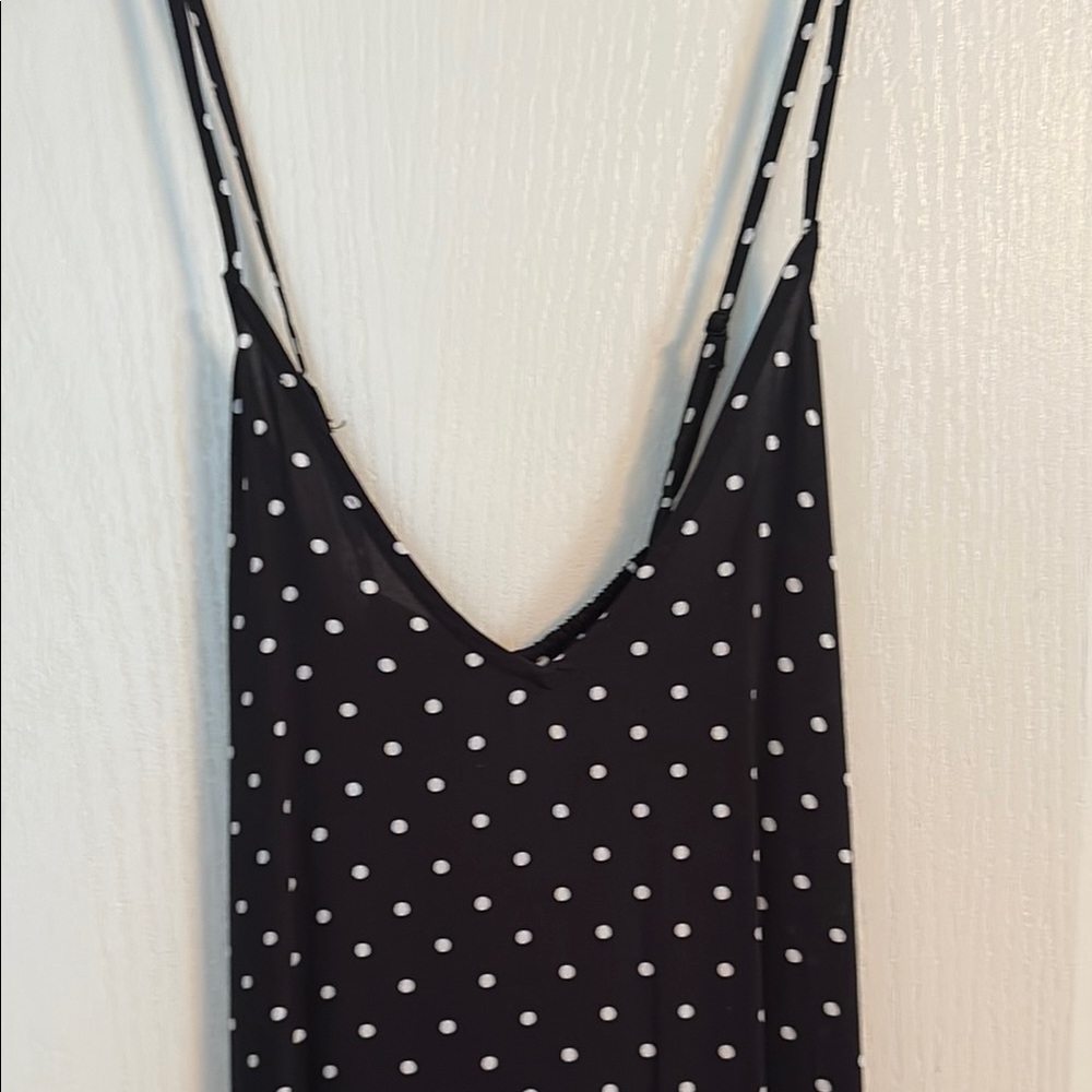 Elegant Black Polka Dot Maxi Dress - Picture 2 of 4